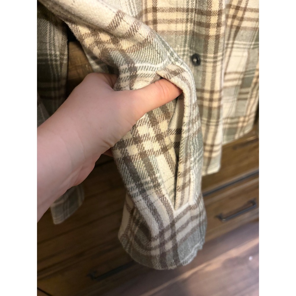 Jodifl Plaid Shacket Oversized Flannel Button Down Jacket Womens M - Picture 5 of 9